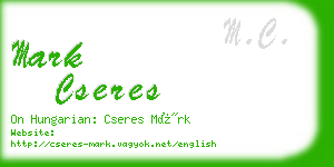 mark cseres business card